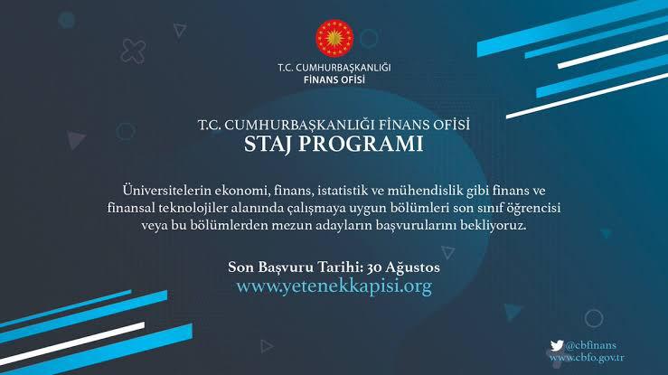 T.C. Cumhurbaşkanlığı Finans Ofisi Staj Programı
