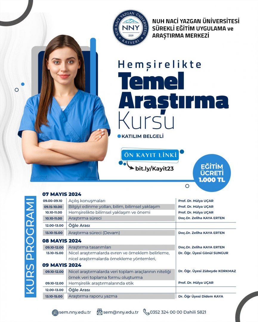 Hemşirelikte Temel Araştırma Kursu
